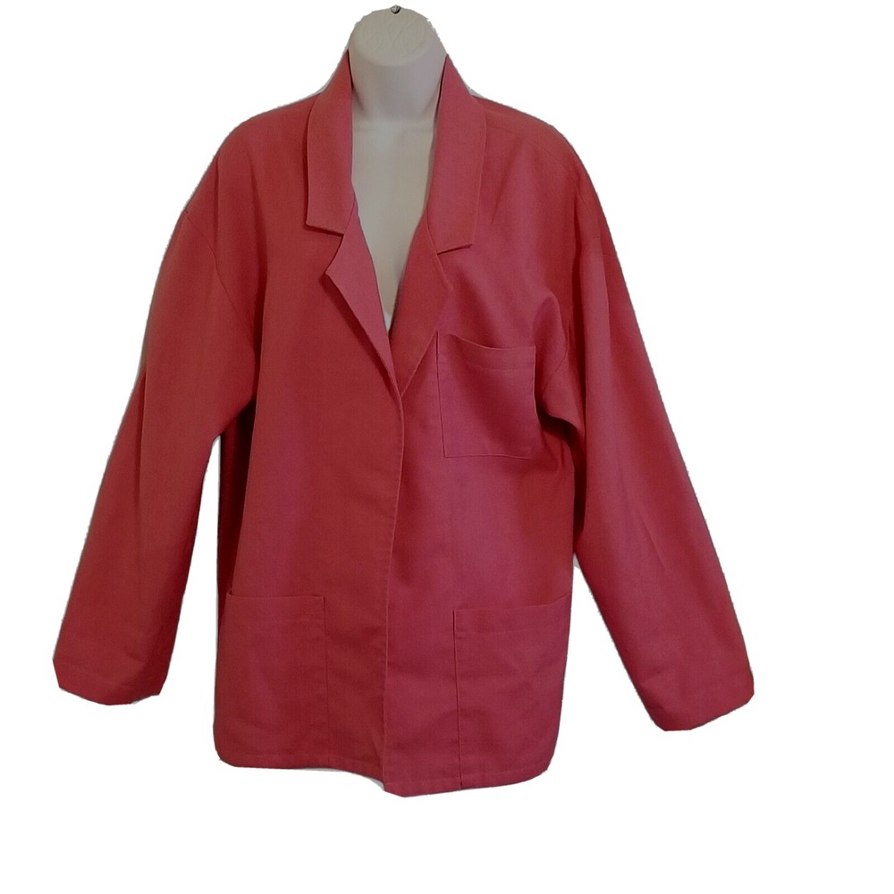 JBJ Sportswear Open Blazer 12 Vintage Womens Pink Pockets